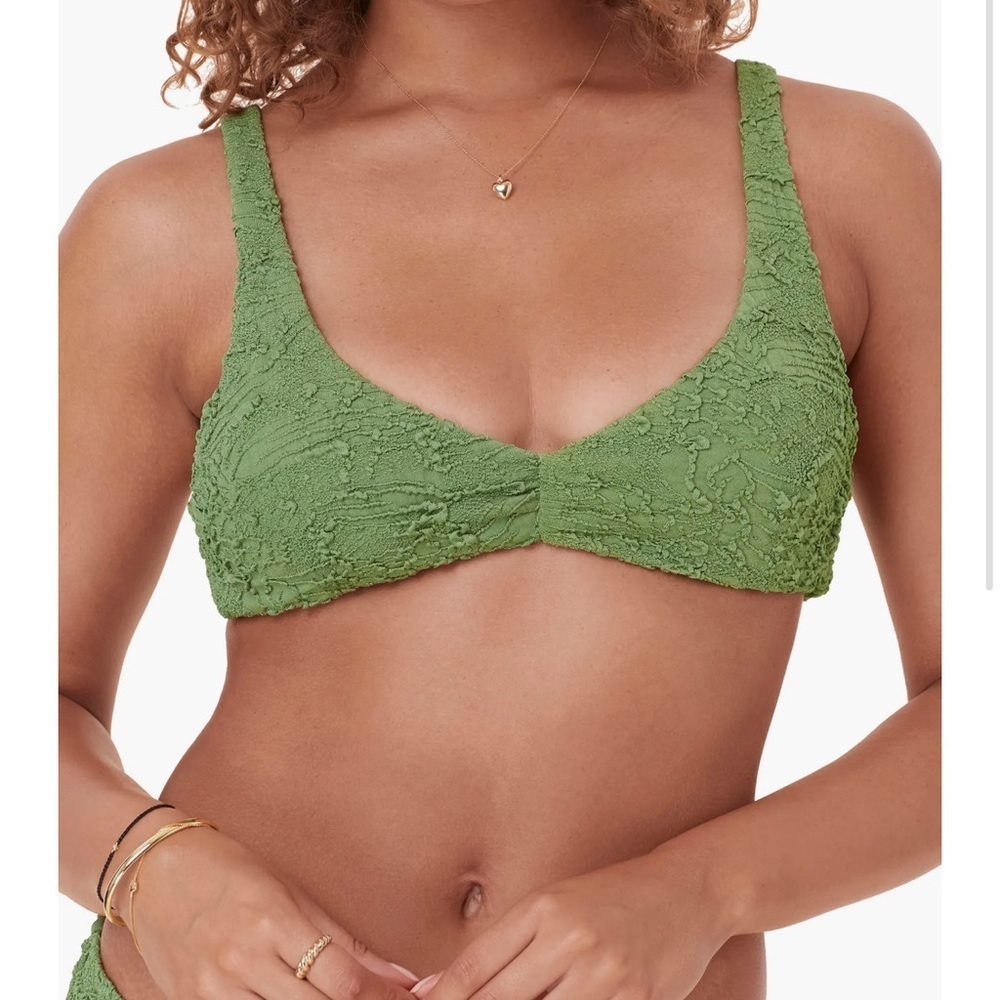 ANDIE swim Sicily Bikini Green swimsuit set size Large NWOT